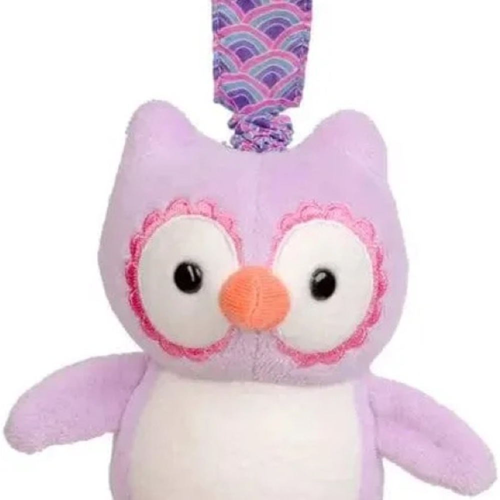 🌿 APPLE PARK Organic Cotton Purple Owl Stroller Toy – Handmade Eco-Friendly